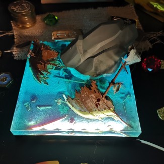 Destroyed Galleon Diorama Sea of Thieves
