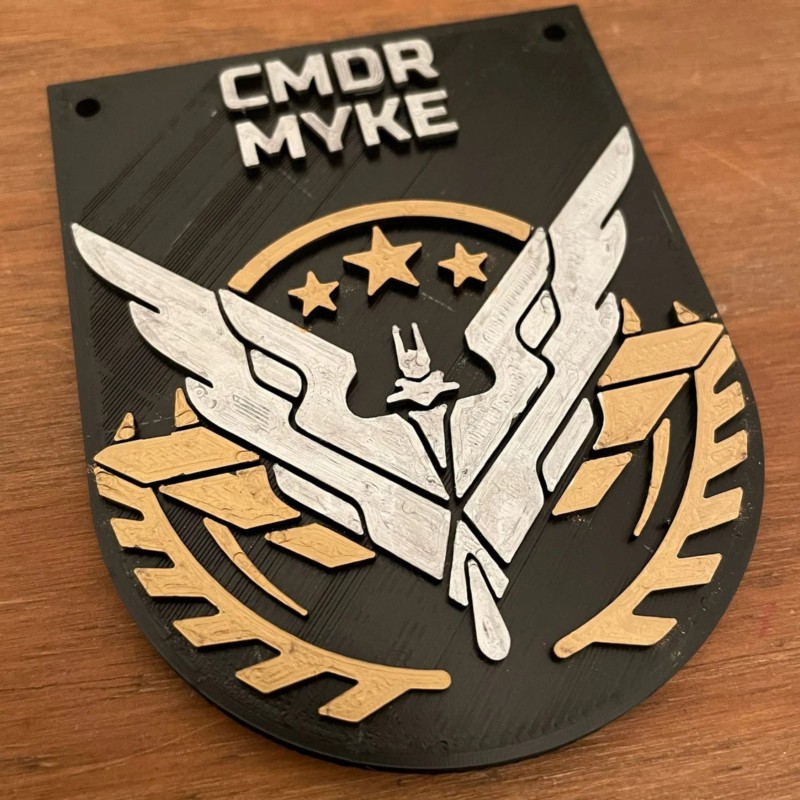 Placa de comandante Elite Dangerous (personalizada)